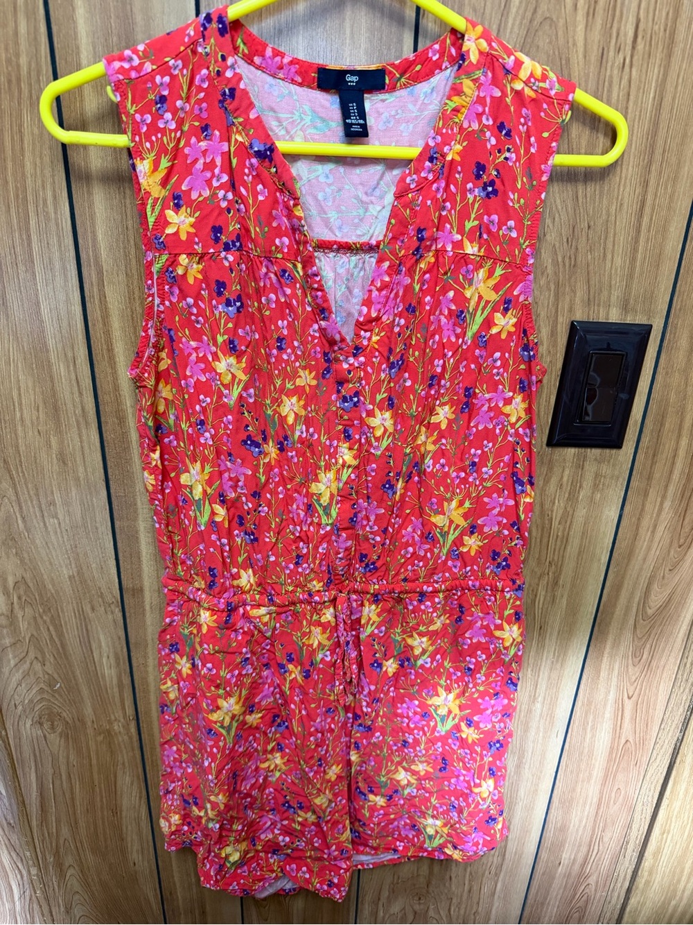 GAP Sleeveless Floral Drawstring Dress